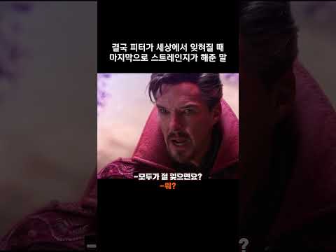 결국 피터가 세상에서 잊혀질 때 마지막으로 스트레인지가 해준 말 #마블 #어벤져스 #스파이더맨